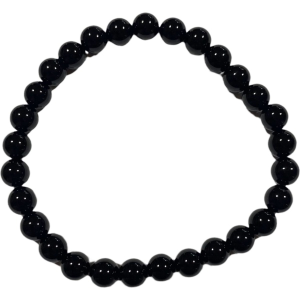 Agate - Black - Crystal Bead Bracelet
